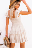 Smocked Layered Ruffle Babydoll Dress