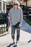 Stripe Cheetah Raglan Top
