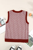 V Neck Argyle Plaid Knitted Sweater Vest