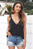 Adjustable Lace Straps Buttons Tank Top