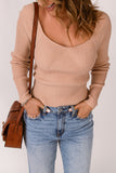 Nude Ribbed Slim Fit Knit Sweater