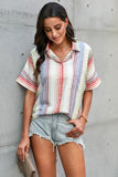 Happier With You Striped Button Top