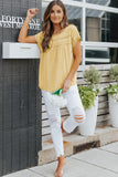 Swiss Dot Lace Splicing Short Sleeve Top