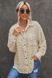 Swiss Dot Buttoned Pocket Long Sleeve Shirt