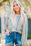 Geometric Aztec Print Long Sleeve Blouse