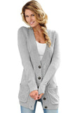 Multicolor Front Pocket and Buttons Closure Cardigan
