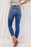 Slits Hollow-out High Waist Jeans