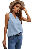 Crochet V Neck Textured Tank Top