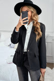 Lapel Collar Button Pocket Blazer