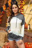 Hooded Tie Dye Print Pocket Casual Sweatshirt
