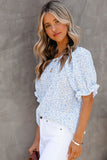 Floral Smocked Puff Sleeve Blouse