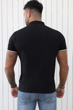 Black Men's Regular-fit Pique Polo Shirt