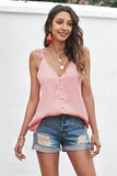 Adjustable Lace Straps Buttons Tank Top