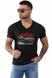 CHALLENGER Graphic Print V Neck Slim Fit Men's T Shirt