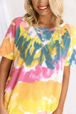 Tie-dye Print Tee and Drawstring Shorts Lounge Set