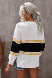 Colorblock Drop Shoulder Knitted Pullover Sweater
