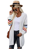 Striped Balloon Sleeve Cardigan