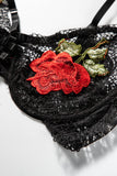 Floral Embroidery Lace Bralette Set
