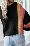 Colorblock Bell Sleeve Lightweight Sweater