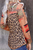 Aztec Leopard Back Long Sleeve Top