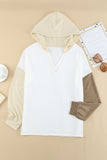 Colorblock V Neck Long Sleeve Hoodie