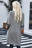 Striped Balloon Sleeve Cardigan
