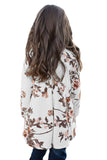 Floral Key Hole Front Girl's Long Sleeve Top