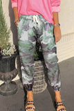 Elastic Waist Neon Camo Joggers