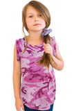 Camo Print Flounced Armholes Little Girls’ Tank