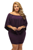 Plus Size Multiple Dressing Layered Dark Blue Mini Poncho Dress