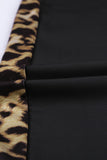 Leopard Splicing Mid Waist Stretchy Skinny Pants