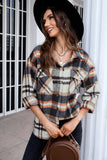 Geometric Plaid Print Pocketed Shirt