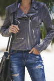 Khaki Zipped Notch Collar Short Jacket