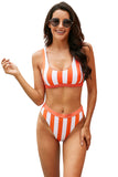 Athletic Striped Tank High Waist Bikini