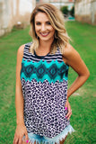 Tribal Tie-dye Print Tank Top
