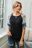 Chic Dotty Sleeve Black Top