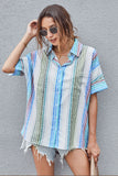 Happier With You Striped Button Top