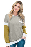 Splicing Sleeve Brown Knit Top