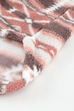 Tribal Print Pocket Buttoned Sherpa Jacket