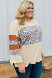 Leopard Color Block Patchwork Plus Size Top