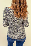 V Neck Buttons Front  Long Sleeve Top