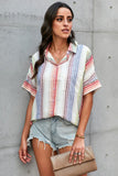 Happier With You Striped Button Top