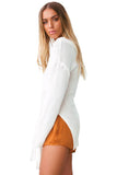Side Split Belted Pullover Sweater