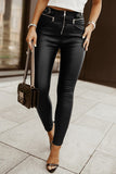 Faux Leather Zipper Skinny Pants