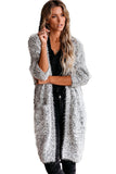 Fuzzy Knit Cardigan with Pockets