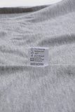 V Neck Stars Print Gray T-shirt