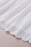 Broderie Angalise Ruffle Trim Babydoll Blouse