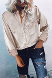 Satin Button Shirt with Pocket