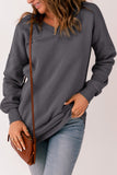 Ribbed V Neck Drop Shoulder Sweatshirt