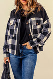 Plaid Patchwork Pockets Buttoned Shirt Jacket
